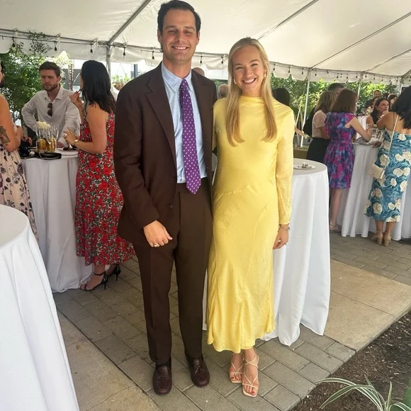 ASOS Yellow Mock Neck Bishop Sleeve Midi Dress - Picture 3 of 4